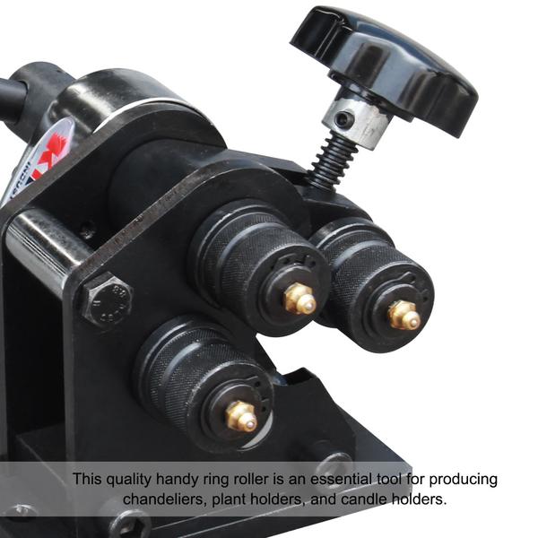(DEMO/OPEN BOX)  PR-3 Manual Plate Steel Ring Roll Bender, 3” Diameter Portable Hand Crank