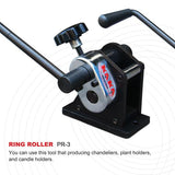 (DEMO/OPEN BOX)  PR-3 Manual Plate Steel Ring Roll Bender, 3” Diameter Portable Hand Crank
