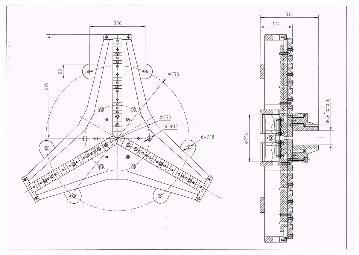 WPC-1000 3-JAW SELF-CENTERING WELDING CHUCK