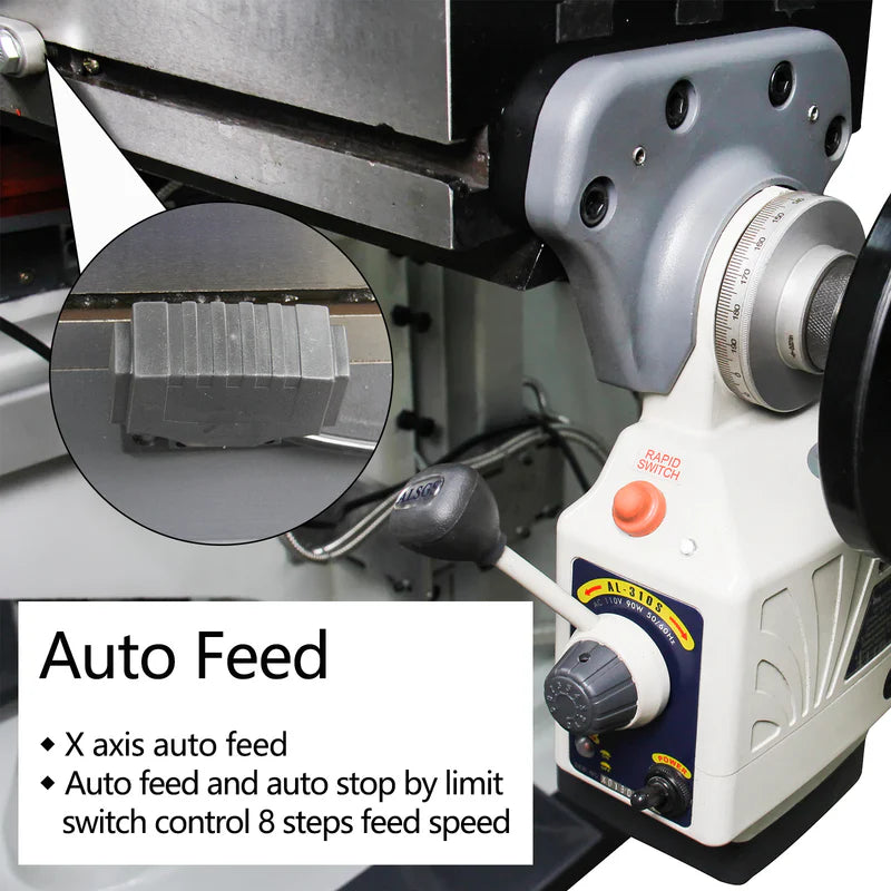 (Pre-Order)Kaka Industrial Gear Head Auto Feed ZX5325C Drilling and Milling Machine (230V/460 V-60HZ-3PH , Prewired 230V