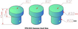 Anvil dies set (1", 2", 3") for PPH-500  Pneumatic Planishing Hammer