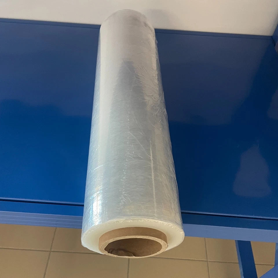 4 Rolls Stretch Film 20" x 1,312 ft x 100 Gauge Clear Pallet Wrap with Handle Holder