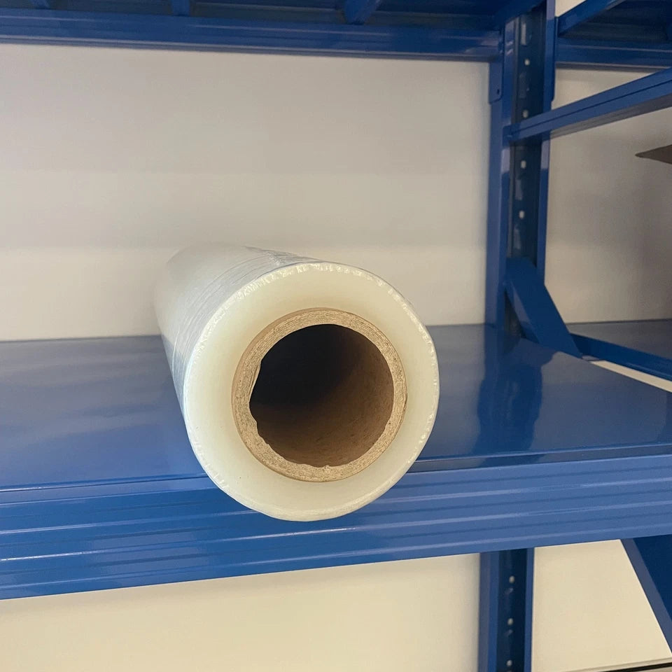 4 Rolls Stretch Film 20" x 1,312 ft x 100 Gauge Clear Pallet Wrap with Handle Holder