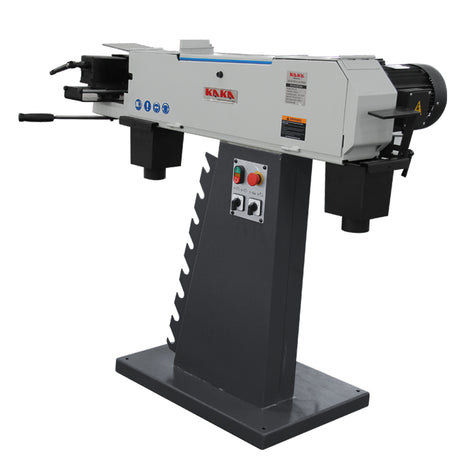 (PRE-ORDER) Kaka Industrial PRS-4A Belt Grinder, Wheel Metal Belt Grinder/Sander, Sander with Cast Iron Base, Grinds at angle from 30-90 degree, Arc cutting which is ideal for pipe-shaped, 220V-60HZ-3PH