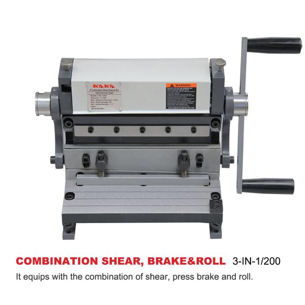 FREE SHIPPING!!! 8 INCH 3 IN 1 BRAKE SHEAR AND SLIP ROLL