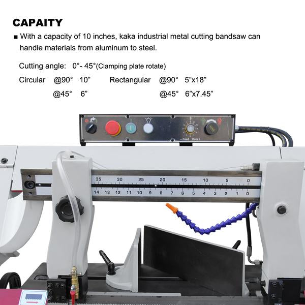KAKA Industrial BS-1018B Scie à ruban pour métal 10 ". 220V-60HZ-1PH.