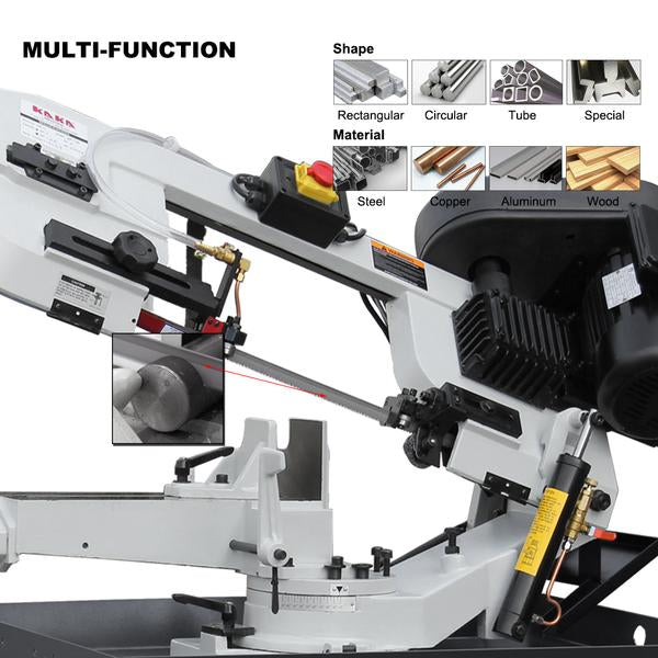 BS-712R 7" Metal Cutting Band Saw Machinery (115V&230V/60HZ/1PH，Prewired 115V)