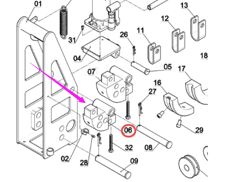 Pièces de rechange pour cintreuse 175005 HB-8