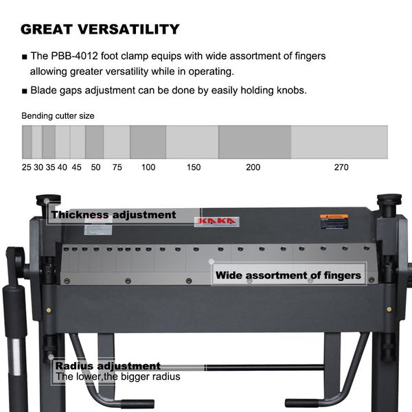 PBB-4012 40" 12 Gauge Pan and Box Brake With Foot Clamp